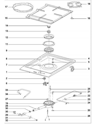 Couvercle Bruleur Intérieur pour Table de Cuisson MIELE