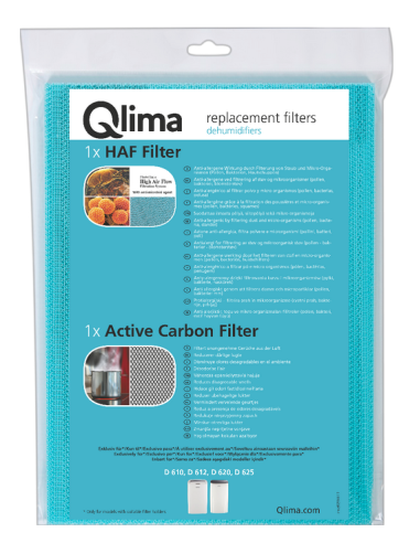 Kit Filtre HAF et Charbon Actif pour Déshumidificateur Qlima