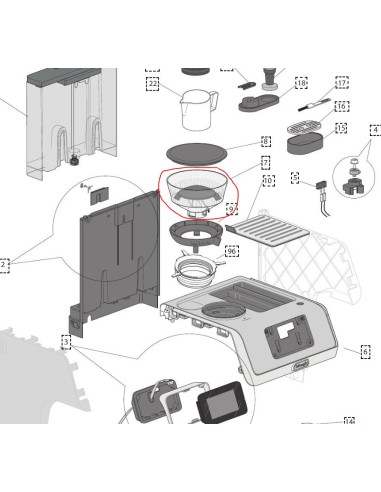 BAC À GRAINS pour cafetière delonghi