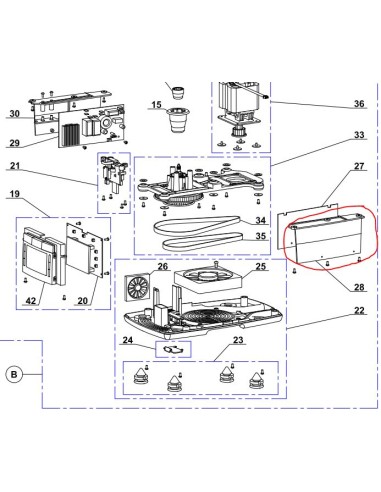 SUPPORT CARTE MOTEUR pour préparateur culinaire magimix