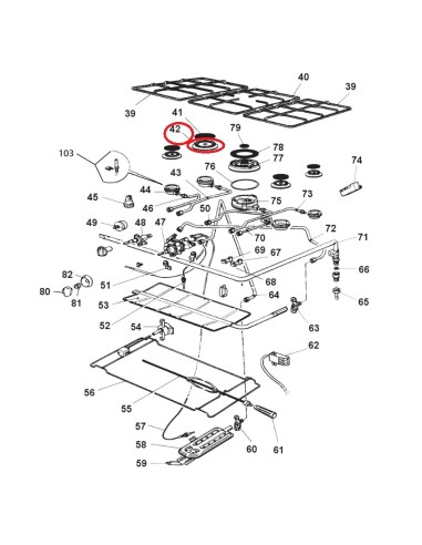 Bruleur Diffuseur pour Cuisiniére FAGOR