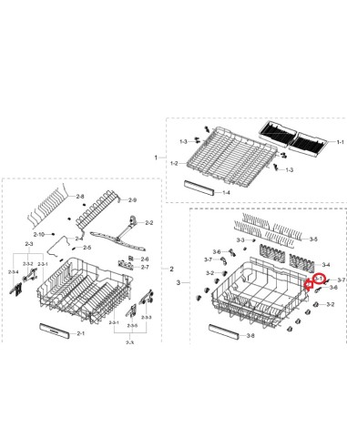 Panier Inférieur pour Lave Vaisselle SAMSUNG