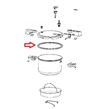 Joint Optima 8-10L 253mm pour Autocuiseur Optima / Sensor 2 & 3 / Vitaly 4.5 / 6 / 8 / 10 L Seb