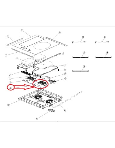 Electronique de Puissance Droite pour Plaque de Cuisson IXINA