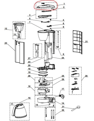 Couvercle pour machine à café magimix