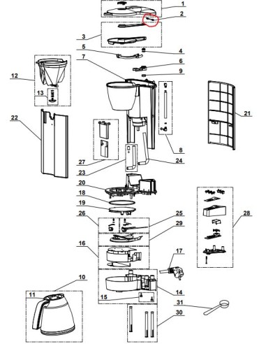 AXE CHARNIERE pour machine à café magimix