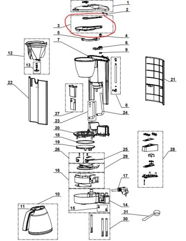 BRAS D’ECOULEMENT D’EAU pour machine à café magimix