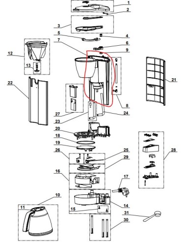 RESERVOIR D’EAU pour machine à café magimix