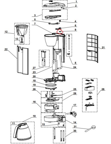 COLLERETTE ASSEMBLAGE pour cafetière magimix