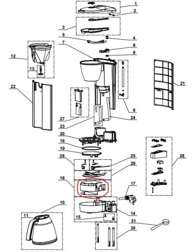 SUPPORT THERMO COMPLET pour cafetière magimix