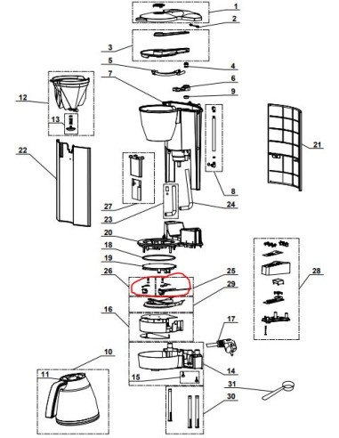 THERMOSTAT + FIXATION  pour cafetière MAGIMIX