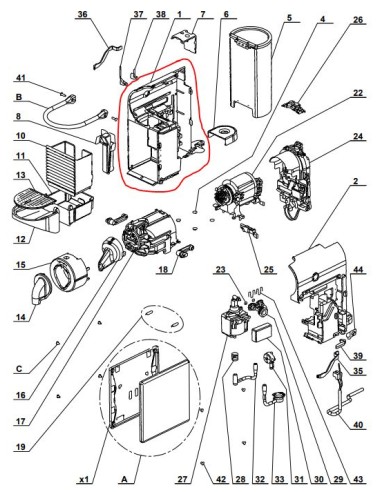 Support gauche pour cafetière Nespresso Magimix