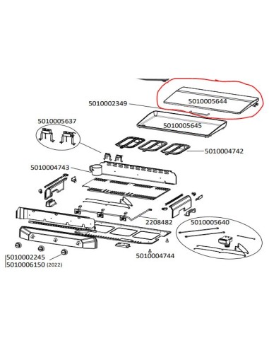 COUVERCLE - INOX - (AVEC POIGNEE), BIELLETTES ET SUPPORTS pour plancha campingaz