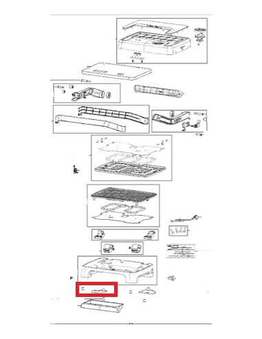 Couvercle/inferieur/gauche pour Grille Viande TEFAL