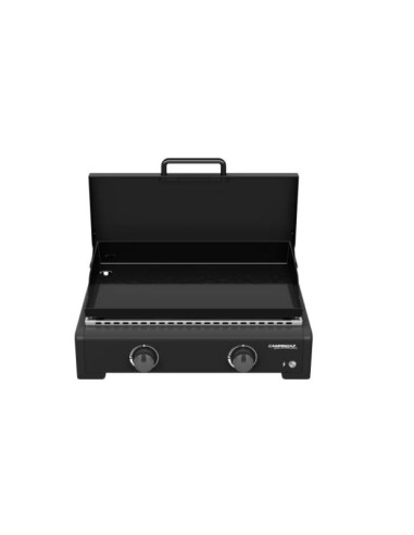 PLANCHA GAZ OTHELLO 2 L - Châssis acier - Plaque acier - Couvercle de protection