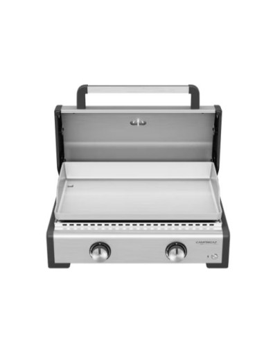 PLANCHA GAZ A POSER MASTER 2 PRO - Châssis inox - Plaque inox - Couvercle de cuisson - Housse incluse