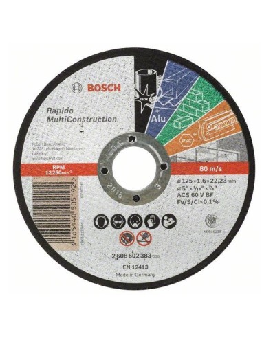 Disque à Couper Droit Rapido Multi Construction pour Meuleuse BOSCH