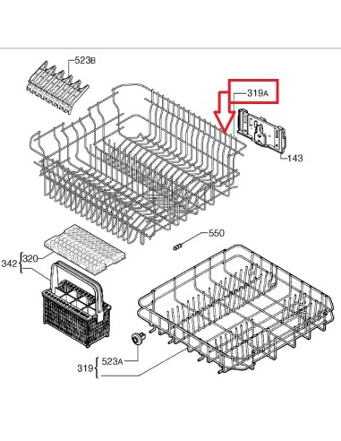 Panier Supérieur pour Lave Vaisselle FAURE