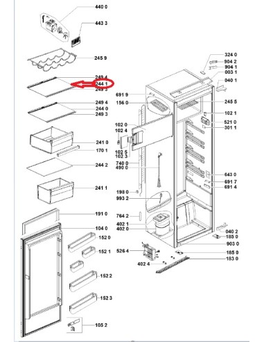 Clayette Verre Refrigérateur+ Profil pour Réfrigérateur INDESIT