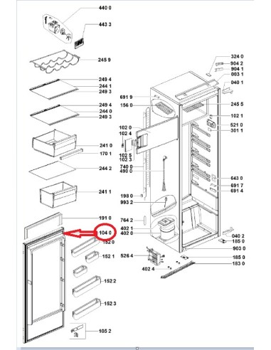 Porte Réfrigérateur pour Réfrigérateur INDESIT