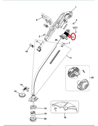 Sortie Entrée Moteur pour Coupe Bordure BLACK DECKER