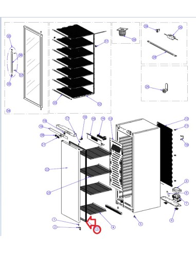 Joint 600x1697mm Blanc pour Armoire Réfrigérer DIAMOND