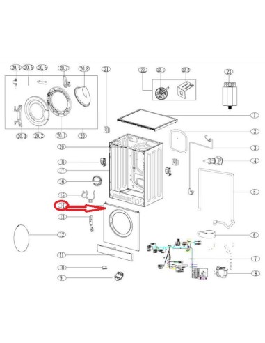 Façade de Porte pour Lave Linge SABA