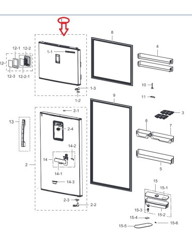 Porte Congélateur pour Réfrigérateur Samsung