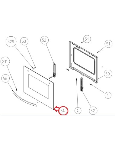 Vitre Extérieur Pour Four CEFE5ECI2 Continental Edison