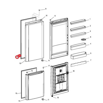 Joint Porte Réfrigérateur Blanc pour Réfrigérateur INDESIT