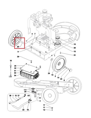 Axe des Roues D.12mm pour Autolaveuse SC531 nilfisk