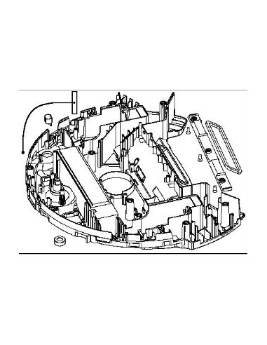 Demi boitier/inferieur/noir pour Aspirateur Robot X-PLORER SERIE 65 ROWENTA