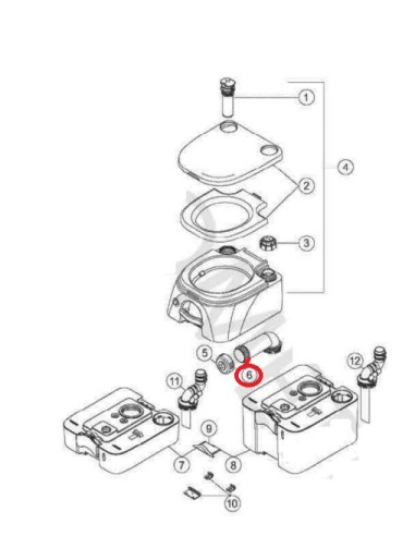 Tuyau Trémie Complet pour Toilette 976 Dometic