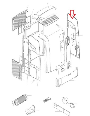 Flanc Gauche pour Climatiseur DELONGHI