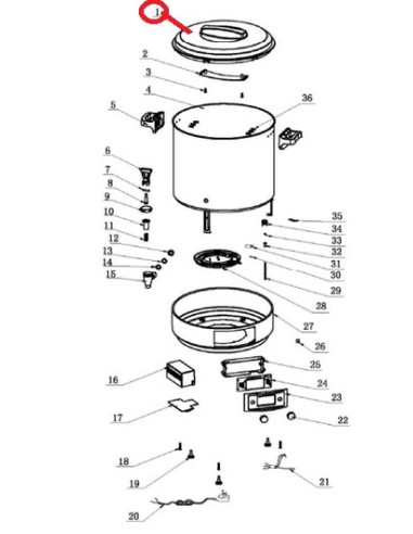 Couvercle pour Stérilisateur KCPST31LCDIX KITCHENCHEF