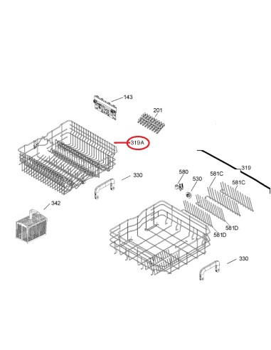 Panier Supérieur pour Lave Vaisselle IKEA