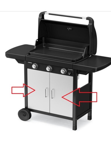 Porte Droite ou Gauche Sans Poignée gris Clair pour barbecue  Campingaz