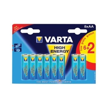 Pochette de 6+2 piles alcaline Varta LR6
