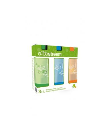 Pack de 3 bouteilles 1L de gazéification colorees de sodastream