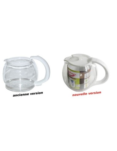 Verseuse en Verre + Couvercle Blanc 15 Tasses pour Cafetières Cocoon / Solea Moulinex