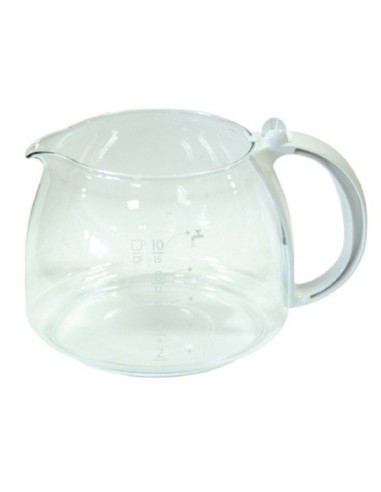 Verseuse en Verre 15 Tasses + Couvercle et Poignée Blanche pour Cafetière Milano / + Filtration Rowenta