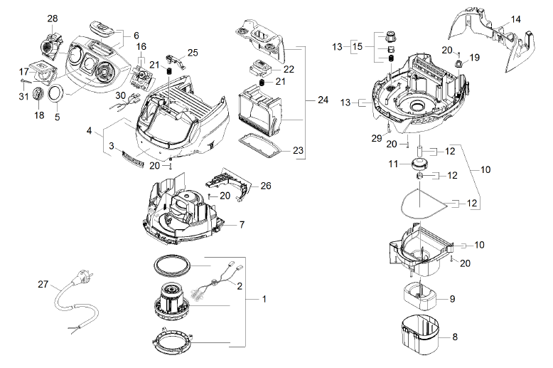Capot 1 MV6 Premium Le Aspirateur Eau et Poussière MV5 Premium Karcher Pièces