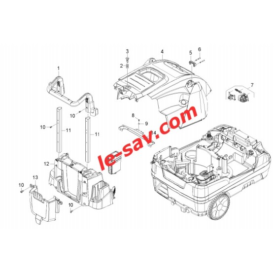 Capot superieur HDS 6/10 C